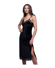 Milena Women's Nightdress Maxi Velvet Narrow Lace  Nightdresses