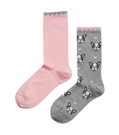 FMS Kids Socks Girl Cute Dog - 2 Pairs  Socks