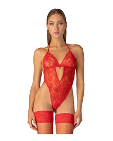 Milena Women's Body Brazil Lace Heart Padlock  Sexy Bodysuit