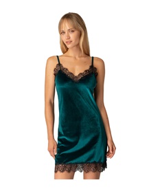 Milena Women's Nightdress Velvet Narrow Lace  Nightdresses