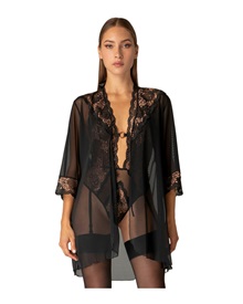 Milena Women's Robe Tulle Lace Bronze  Robes