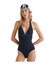 Tommy Hilfiger Women's Swimwear One Piece Halter Neck  One Piece Swimsuit