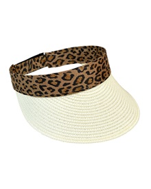 FMS Women's Hat Tennis Straw Leopard  Hats