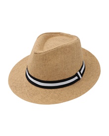 FMS Ανδρικό Καπέλο Ψάθινο Κορδέλα  Καπέλα