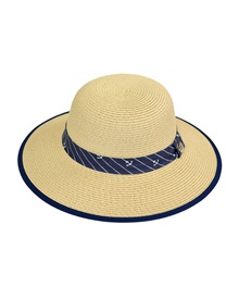 FMS Γυναικείο Καπέλο Ψάθινο Άγκυρες Κορδέλα  Καπέλα