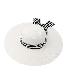 FMS Γυναικείο Καπέλο Ψάθινο Κορδέλα Zebra  Καπέλα