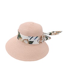 FMS Γυναικείο Καπέλο Ψάθινο Κορδέλα Tropical Leaf  Καπέλα