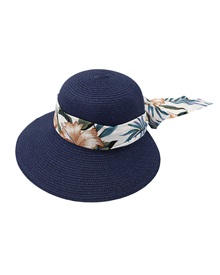 FMS Γυναικείο Καπέλο Ψάθινο Κορδέλα Tropical Leaf  Καπέλα