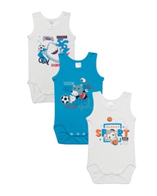 Minerva Infant Bodysuit Boy Animal Sport - 3 Pack  Infant
