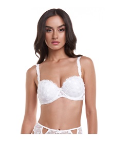 Miss Rosy Γυναικείο Σουτιέν Stapless Push-Up Dots Lace B Cup  Strapless