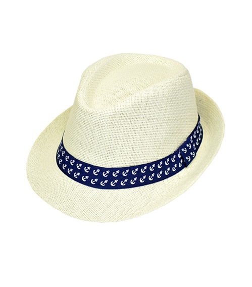FMS Παιδικό Καπέλο Καβουράκι Ψάθινο Κορδέλα Άγκυρες  Καπέλα