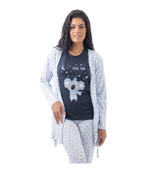 FMS Women's Pyjama-Robe Set Little Star Koala  Pyjamas